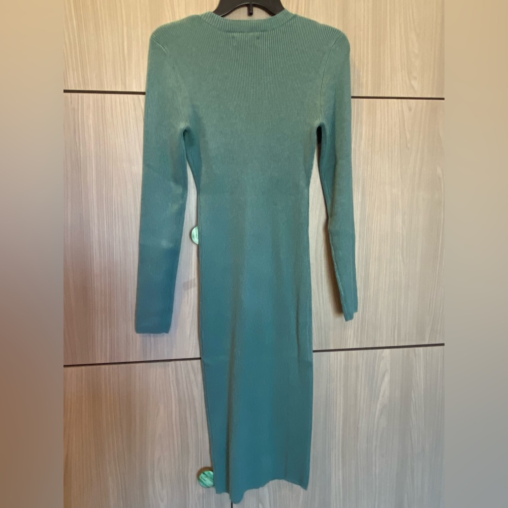 Nine West Bodycon Midi Dress Cool Sea Heather Medium NEW - Picture 6 of 10